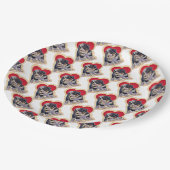 キュートブラックタンベルネドードル ペーパープレート (アングル)