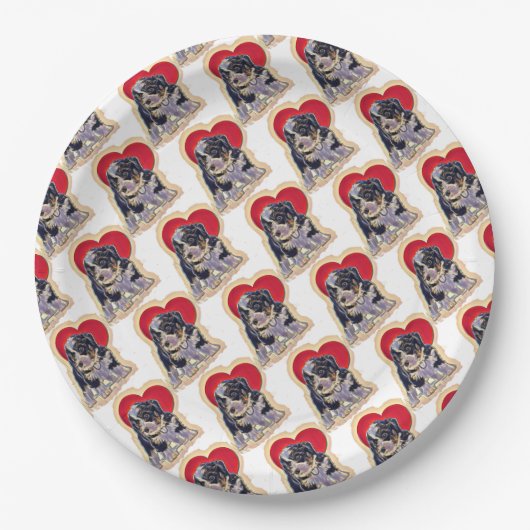 キュートブラックタンベルネドードル ペーパープレート (正面)