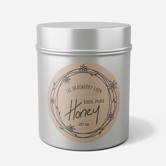 キュートブラックドードルリースクラフトハニーラベル ラウンドシール