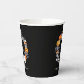キュートブラックハッピーハローウィンイラストレーションパーティー 紙コップ (左)