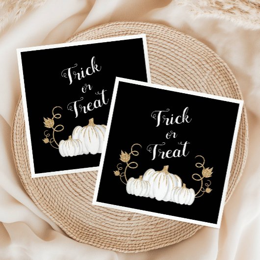 キュートブラックハッピーハローウィンカボチャ スタンダードカクテルナプキン