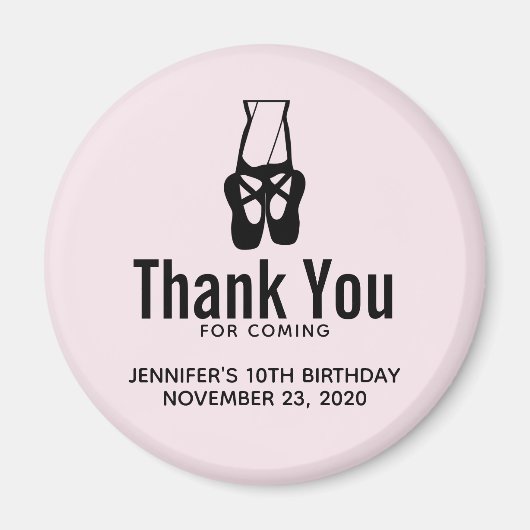 キュートブラックバレエスリッパーズアンポインテ誕生日 マグネット (正面)