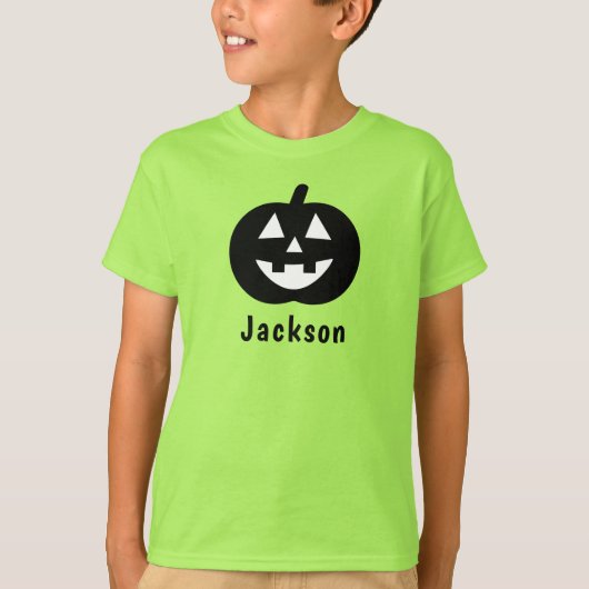 キュートブラックパンプキン名前をカスタムするハロウィーン Tシャツ (正面)