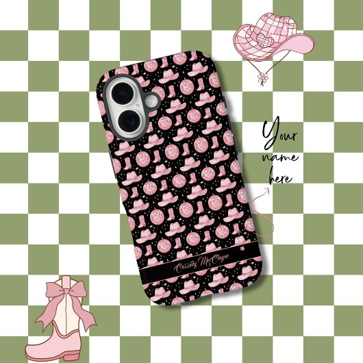 キュートブラックピパーソナライズされたッガーリーク女性のカーボーイ Case-Mate iPhoneケース
