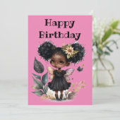 キュートブラックフェアリーハッピーバースデー シーズンカード (スタンド正面)