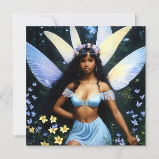 キュートブラックフェアリーメラニン魔法 招待状 (正面)