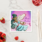 キュートブラックフェアリー誕生日 スタンダードカクテルナプキン (インサイチュ)