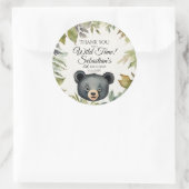 キュートブラックベアーウッドランドサンキューレ誕生日 ラウンドシール (バッグ)