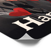 キュートブラックホースとハートハッピーバレンタインデー ポスター (角)