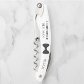 キュートブラックボウタイ&ネーム花婿介添人結婚ズ ソムリエナイフ (正面)