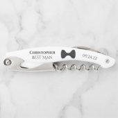 キュートブラックボウタイ&ネーム花婿介添人結婚ズ ソムリエナイフ (正面)