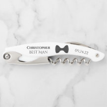 キュートブラックボウタイ&ネーム花婿介添人結婚ズ