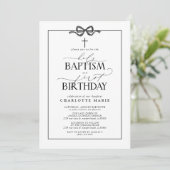 キュートブラックボーガールホーリーバプテスマ&誕生日 招待状 (スタンド正面)