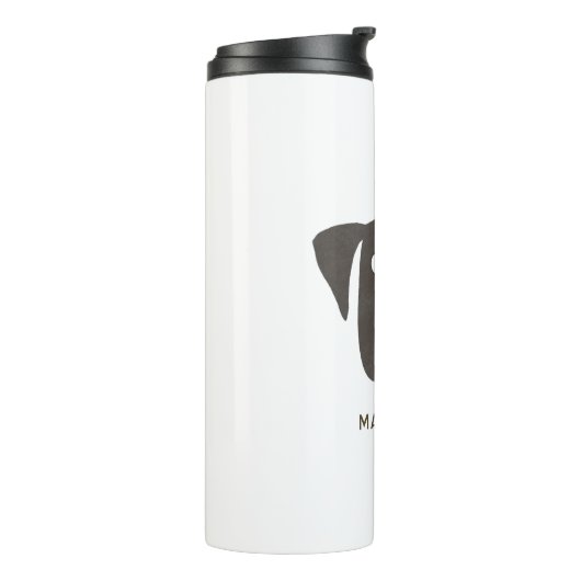 キュートブラックラブラドールリトリエバードッグアート名前をカスタムする タンブラー (回転左)