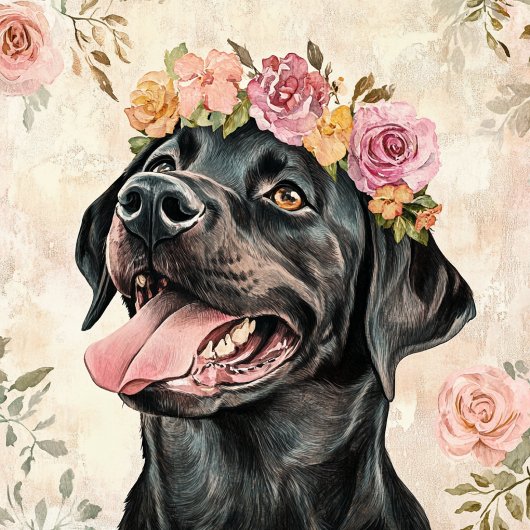 キュートブラックラブラドールリトリエバードッグフローラ トートバッグ