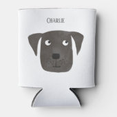 キュートブラックラブラドールリトリエバードッグ名前をカスタムする 缶クーラー (正面)