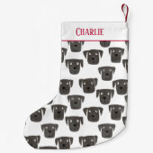 キュートブラックラブラドールレトリバードッグパーソナライズされた スモールクリスマスストッキング (裏面)