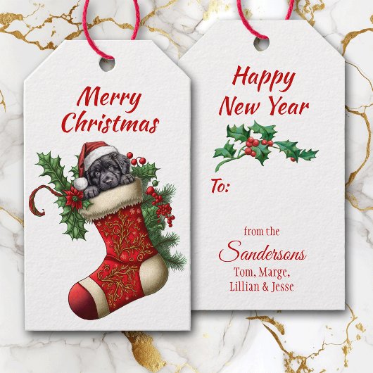 キュートブラックラブラドールレトリバーパピーピーピーピーキング ギフトタグ