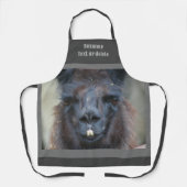 キュートブラックラマ顔 パーソナライズされた エプロン (正面)
