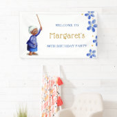 キュートブラックレディフローラ80誕生日 横断幕 (インサイチュ)