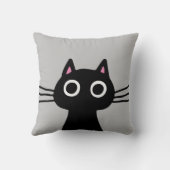 キュートブラック子猫 |ペット予測できな猫好き クッション (裏面)
