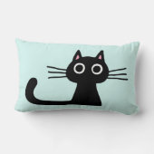 キュートブラック子猫 | 長予測できない頬髯の猫 ランバークッション (裏面)