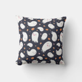 キュートブラック幽霊とカボチャ クッション (正面)