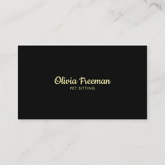 キュートブラック&イエローキャットイラストレーションペットシッター 名刺 (裏面)