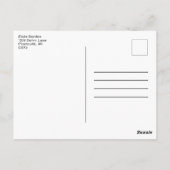 キュートブラック&ホワイトかわいいベビー牛飲み牛乳 ポストカード (裏面)