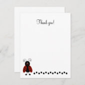 キュートブラック&レッドラディバグフラットサンキューカード ノートカード (正面/裏面)