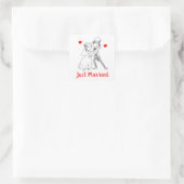 キュートブリーフグルーマーたった今結婚しましたヴィンテージ白黒 スクエアシール (バッグ)