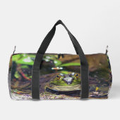 キュートブルカエル顔パーソナライズされた動物 ダッフルバッグ (裏面)