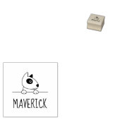 キュートブルテリアドッグ名前をカスタムする ラバースタンプ (押印)