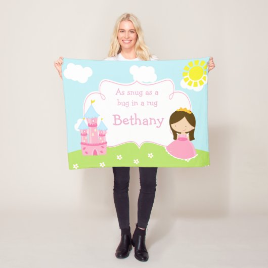 キュートブルネットウアーリトルプリンセス フリースブランケット (インサイチュ)