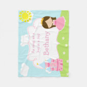 キュートブルネットウアーリトルプリンセス フリースブランケット (正面)