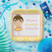 キュートブルネットバレリーナバースデーパーティー ペーパープレート (パーティー)