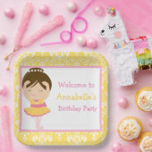 キュートブルネットバレリーナバースデーパーティー ペーパープレート (パーティー)