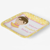 キュートブルネットバレリーナバースデーパーティー ペーパープレート (傾斜あり)