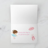 キュートブルネットバレリーナ誕生日カード カード (内部)