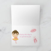 キュートブルネットバレリーナ誕生日カード カード (内部)