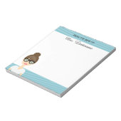 キュートブルネット先生女性とカスタム文字 ノートパッド (回転)