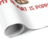 キュートブルフランスのドッグバレンタインデーハート ラッピングペーパー (ロールコーナー)