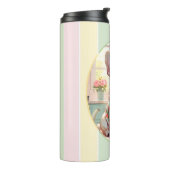 キュートブルフランスのドッグパステルラインズコテージコア タンブラー (回転左)