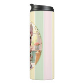 キュートブルフランスのドッグパステルラインズコテージコア タンブラー (回転右)