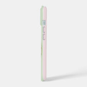 キュートブルフランスのドッグパステルラインズコテージコア iPhone 15ケース (左側面)