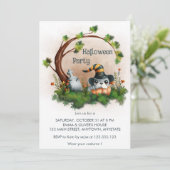 キュートブルフランスのドッグパピー墓ハローウィンパーティ 招待状 (スタンド正面)