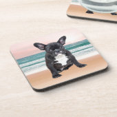 キュートブルフランスのドッグビーチサンウォーター コースター (左側)