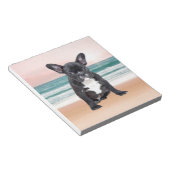 キュートブルフランスのドッグビーチサンウォーター ノートパッド (アングル)