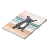 キュートブルフランスのドッグビーチサンウォーター ノートパッド (回転)