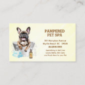 キュートブルフランスのドッグペットトリマースパアポイントメント 名刺 (正面)